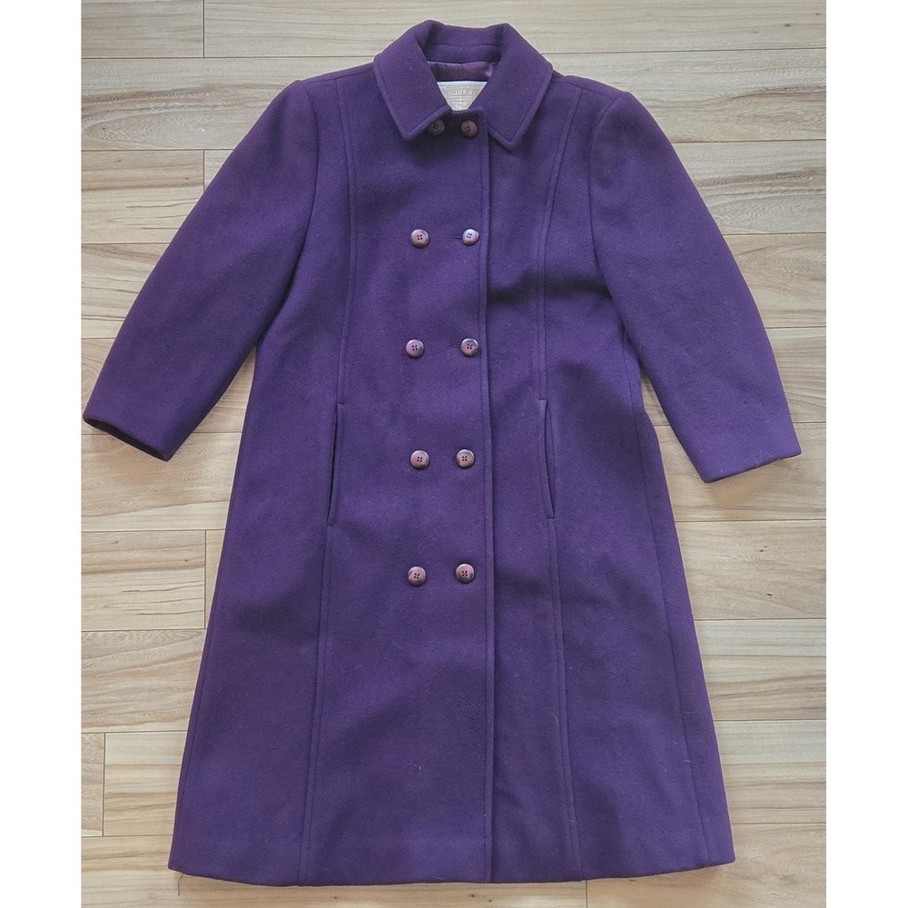 70s vintage size 12 Pendleton purple wool double breasted trench coat